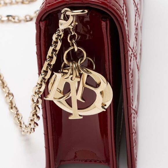 Dior Patent Leather Cannage Lady Dior Wallet on Chain - Picture 9 of 9